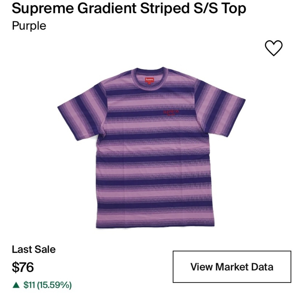 Supreme Gradient Tee Purple Spring Summer 2018 Size Small NWOT